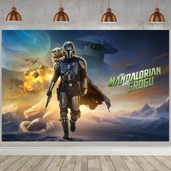 Mandalorian and Grogu Party Decorations Backdrop Banner Background Vinyl Gift