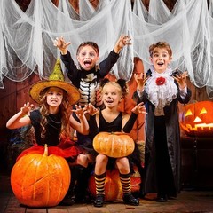 «400»» X 85″» Halloween Creepy Cloth Decoration, Large White Spooky Fabric Cloth