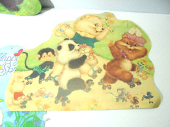 Vintage Happy Spring Easter Bunny Decorations Paper Cutout Party Set of 3