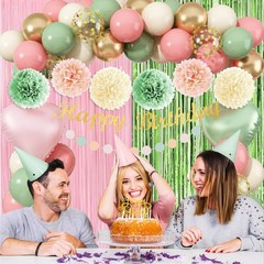 Sage Green Pink Birthday Decorations, Blush Pink Olive Green Gold Sand White …