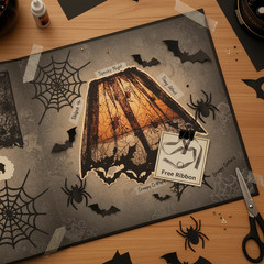 Halloween Lamp Shade Cover/ Fireplace Lace Cobweb with Spider Gothic Party Decor