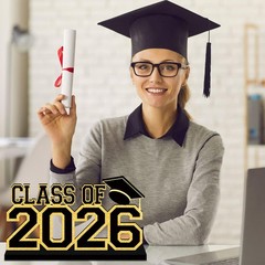 2026 Graduation Decorations, 11.8″ x 6.3″ Glitter Black x 6.3″,