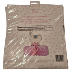 Llama Honeycomb Table Centerpiece Pink White Baby Shower Birthday Party Decor