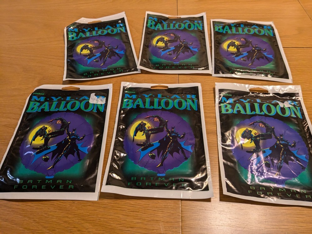 Batman Forever 1995 Mylar Balloon Anagram Warner bro DC Comics Lot Of 6