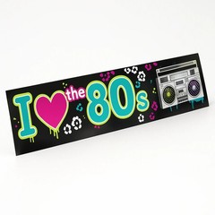 I Love The 80’s Multicolor Foil Banner – 25′ Retro Disco Theme Party Decoration