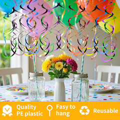 40PC Colorful Ceiling Decorations Hanging Swirl Decorations Hanging Plastic Stre