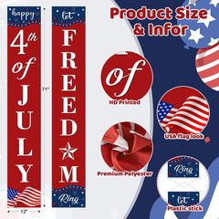 Happy 4Th of July Decorations Banner a Set of 2, 12″X71″ Fourth of July Party Do