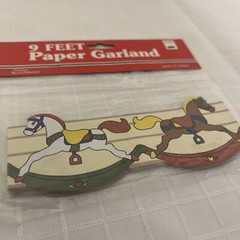 Vintage Hobby Rocking Horse 9′ Paper Garland Made in Taiwan Things Remembered