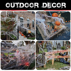 1400 Sqft Halloween Spider Webs Decorations with 150 Extra Fake Spiders, Supe…