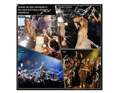 50 Pcs Wedding Wands Ribbon Streamers with 3 Flashing Modes Warm white