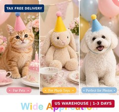 Mini Party Hats for Stuffed Animals 6 Pcs Colorful Cute Birthday Party Cone Hats