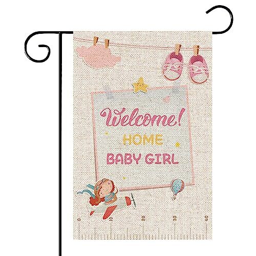 It’s a Girl Garden Flag/Welcome Home Baby Girl Yard House Lawn Sign/Baby