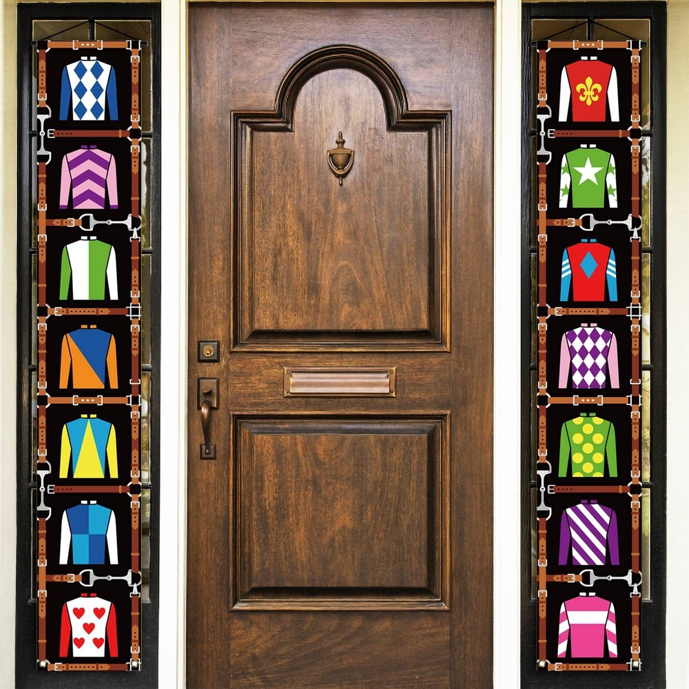 Derby Porch Banner Run for The Roses Kentucky Attire Party Front Door Sign
