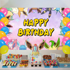 Cartoon Animation Birthday Party Backdrop,Evolutions Decor Supplies Include Happ