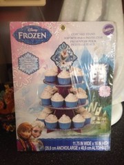 Disney Frozen Olaf Anna Elsa Cupcake Stand 3 Tier 2 Image Topper 24 Cupcakes New