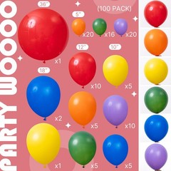 Rainbow Balloon Arch Kit Garland Latex Multicolor Assorted Size 36 18 12 100 Pcs