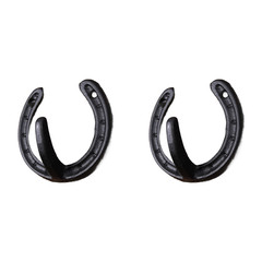 Black Horseshoe Wall Hook Cast Iron Rustic Decor for Entryway Organization