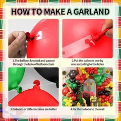 Juneteenth Balloon Garland Arch Kit – Happy Juneteenth Day Decor, Black Red Gree