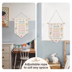 Positive Affirmations Wall Decor, Girl Nursery Decor, Pastel Floral Wall Hang…