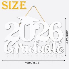 2026 Graduation Party Decorations Wooden Sign White Photo Booth Prop High Sch…