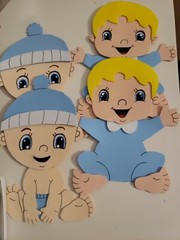 4 Large foam babies, great for centerpiece party baby shower decoration