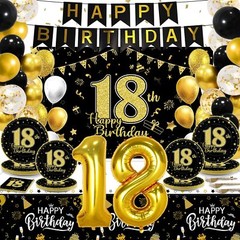 143 Pcs 18th Birthday Party Supplies Set for 24 Guests 18th Birthday Plates B…