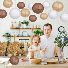 Assorted Sizes Paper Lanterns Set, 15Pcs for Rustic Weddings & Special Occasions