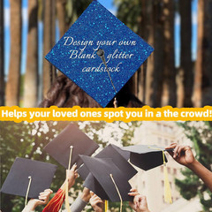 10 Pieces Graduation Cap Decorations Graduation Cap Topper Glitter Blank Grad Ca