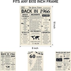 60th Birthday Decorations for Men and Women, 3 Pieces Vintage 60 Birthday An…