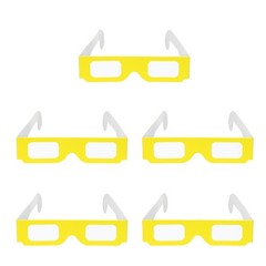 5 Pack 3D Diffraction Glasses Firework Diffraction Grating Yellow