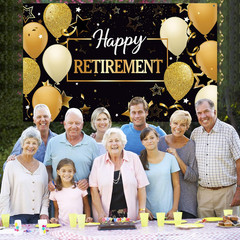 Retirement Party Decorations, Extra Large Fabric Retire Sign Banner Photo Booth