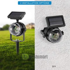Solar Laser Lamp RGB LED Projector Lights 360° Rotating Party Xmas Decor Lamp