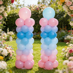 2 Set 7ft Balloon Column Stand Kit Adjustable Telescopic Tower Party Decoration