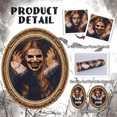 Haunted House 3D Portraits – Wall Decor with Changing Faces for Halloween Fun