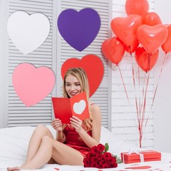 36 Pcs 12 Inch Large Heart Paper Cutouts Red White Pink Classroom Wall Decor