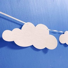 2 Pack Cloud Garland White Cloud Felt Banner Wall Decor Baby Shower Sky Theme…