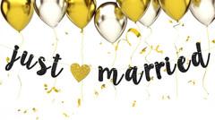 Black Glitter Just Married Banner – Engaged Sign – Wedding Banner – Bridal Showe