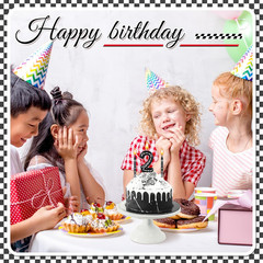 13 Pcs Racing Cars Themed Birthday Candles Black and White Checkered Candle 1 to