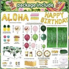 Vibrant Hawaiian Party Essentials – 323-Piece Decorations for ALOHA Celebrations