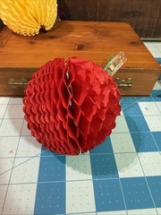 4 Vintage Multicolor Honeycomb Tissue Paper Ball Decor 3.5” Diameter Metal Trim