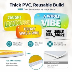 64 Designs Funny Photo Booth Props, 32 Double Sided PVC Signs