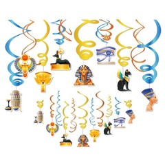 30 PCS Ancient Egyptian Hanging Swirl Decoration Egypt Theme Party Boy Girl