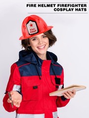 Restroma 60 Pack Children Firefighter Hat Bulk Fire Chief Helmet Plastic Fire…