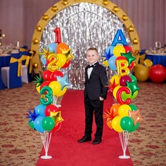 6 Pcs Back to Decorations Balloons Stand Kits Decor Balloons Rainbow Abc 123 …