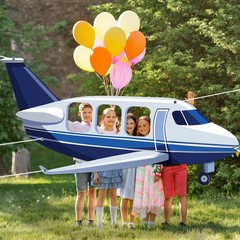 Airplane Shaped Photo Prop Selfie Frame Airplane Birthday Decoration Large Fa…
