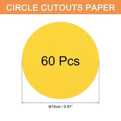 60 PCS 6 Inch Golden Yellow Circle Paper Cutouts Cardstock DIY Crafts