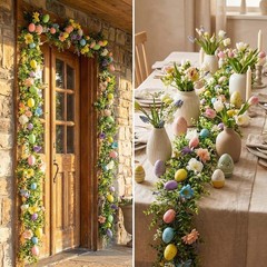 Wedding Flowers and Floral Arrangements, 6FT Rustic Arch Garland with Eggs Fl…