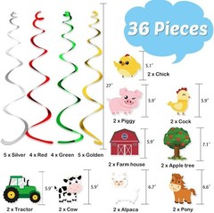 Farm Animals Hanging Party Decorations – Barnyard Theme Party Supplies Hangin…