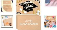4 Pack 24″ x 36″ Blank Kraft Banners – Ideal for Parties and Grad Celebrations