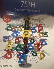 75th Birthday Cascade Centerpiece 18″ Foil Anniversary Party Decoration. NEW